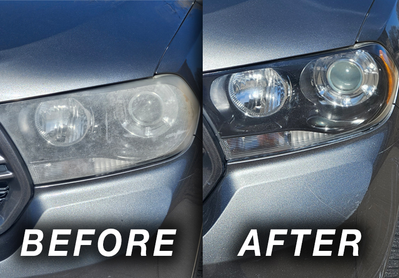 Before and After of a Headlight Restoration