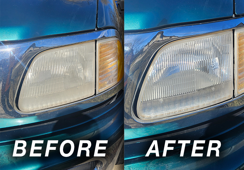 Before and After of a Headlight Restoration