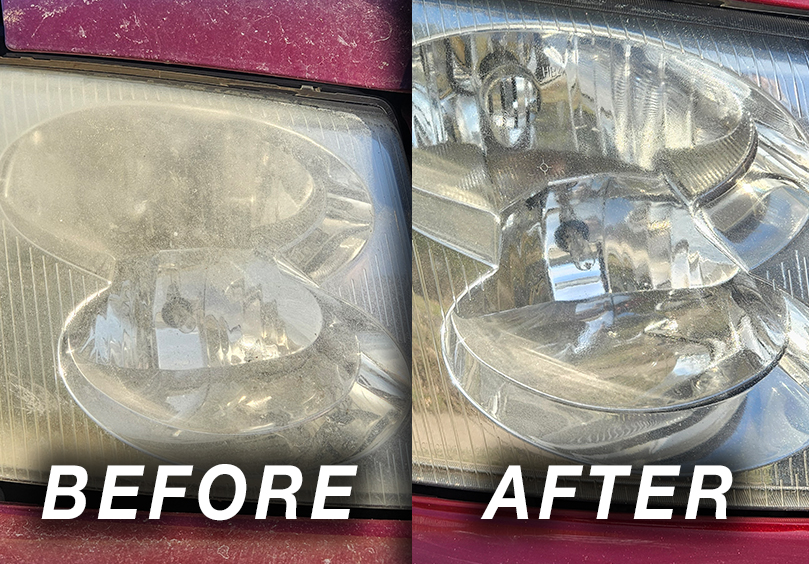 Before and After of a Headlight Restoration