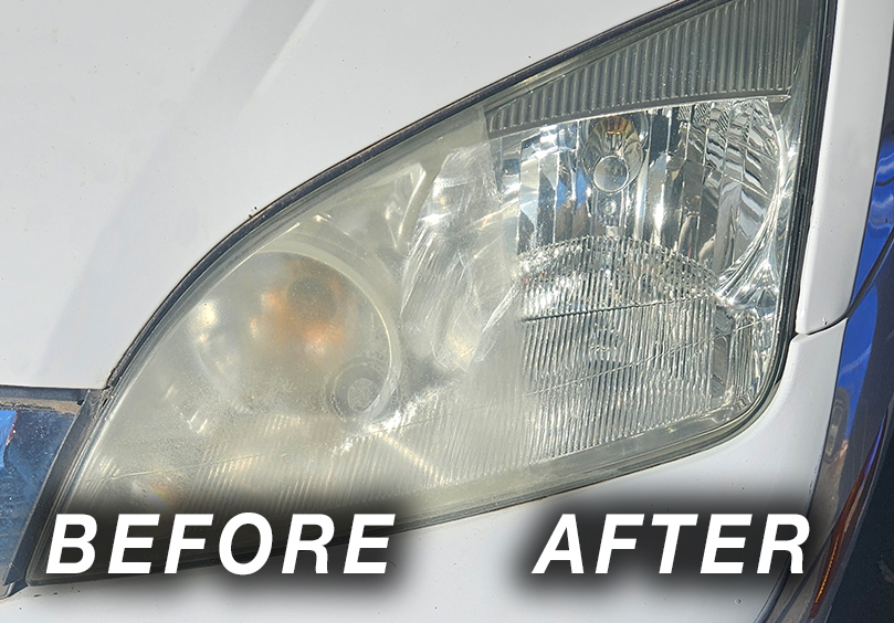Before and After of a Headlight Restoration